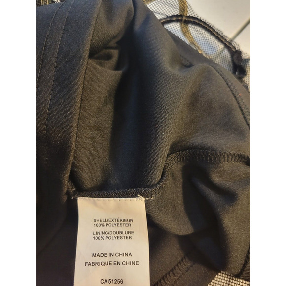 Jolibel Black Floral Applique V-Neck net Overlay Dress Women's Size 10 - Picture 8 of 12